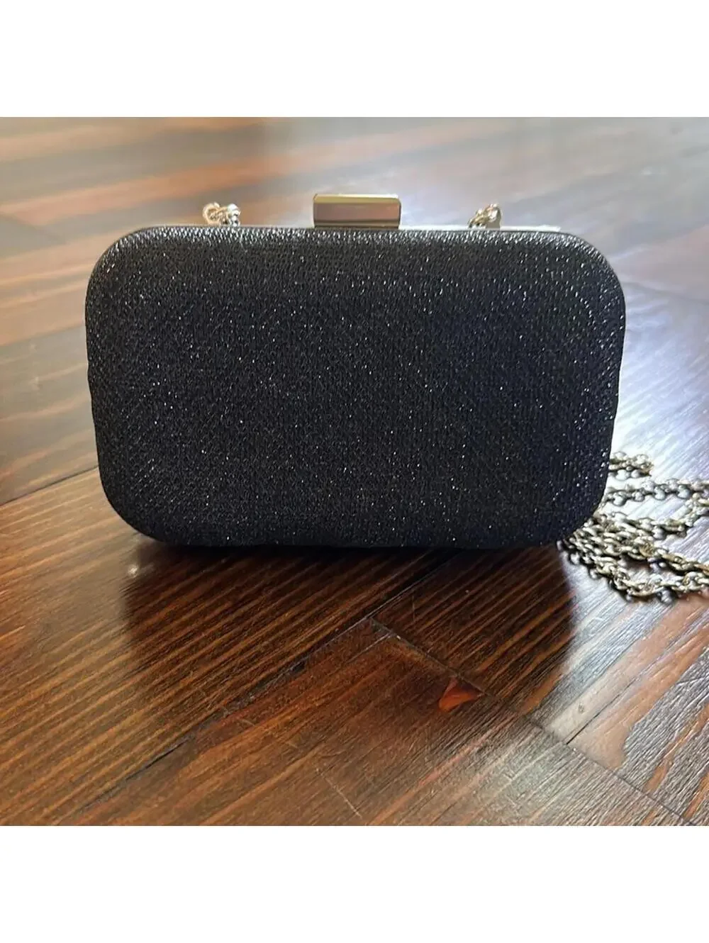 Jessica McClintock | Black & Silver Crossbody Clutch | 0725